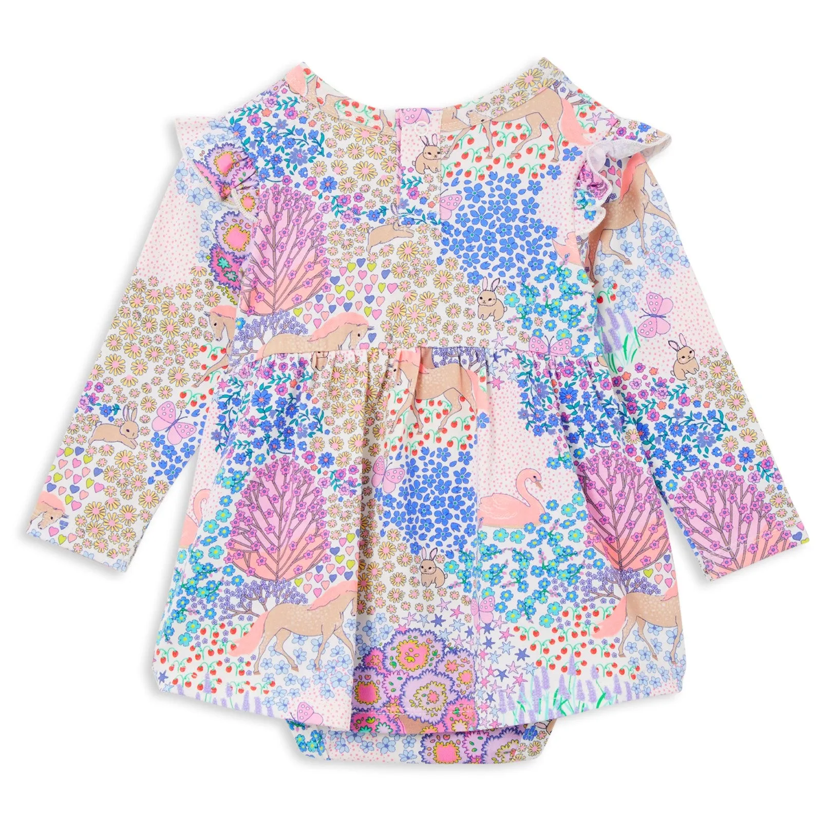 Milky Frill Baby Dress - Patchwork