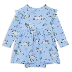 Milky Frill Baby Dress - Swans
