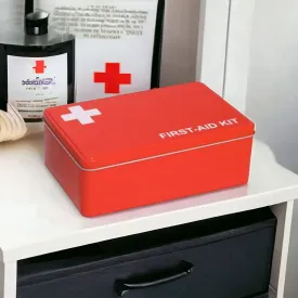 Mini First Aid Steel Tin Box 9.5x13.5cm