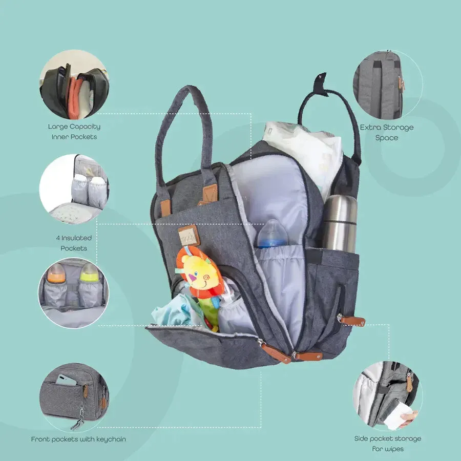 Moon - Kary Me Diaper Bag Backpack - Dark Grey