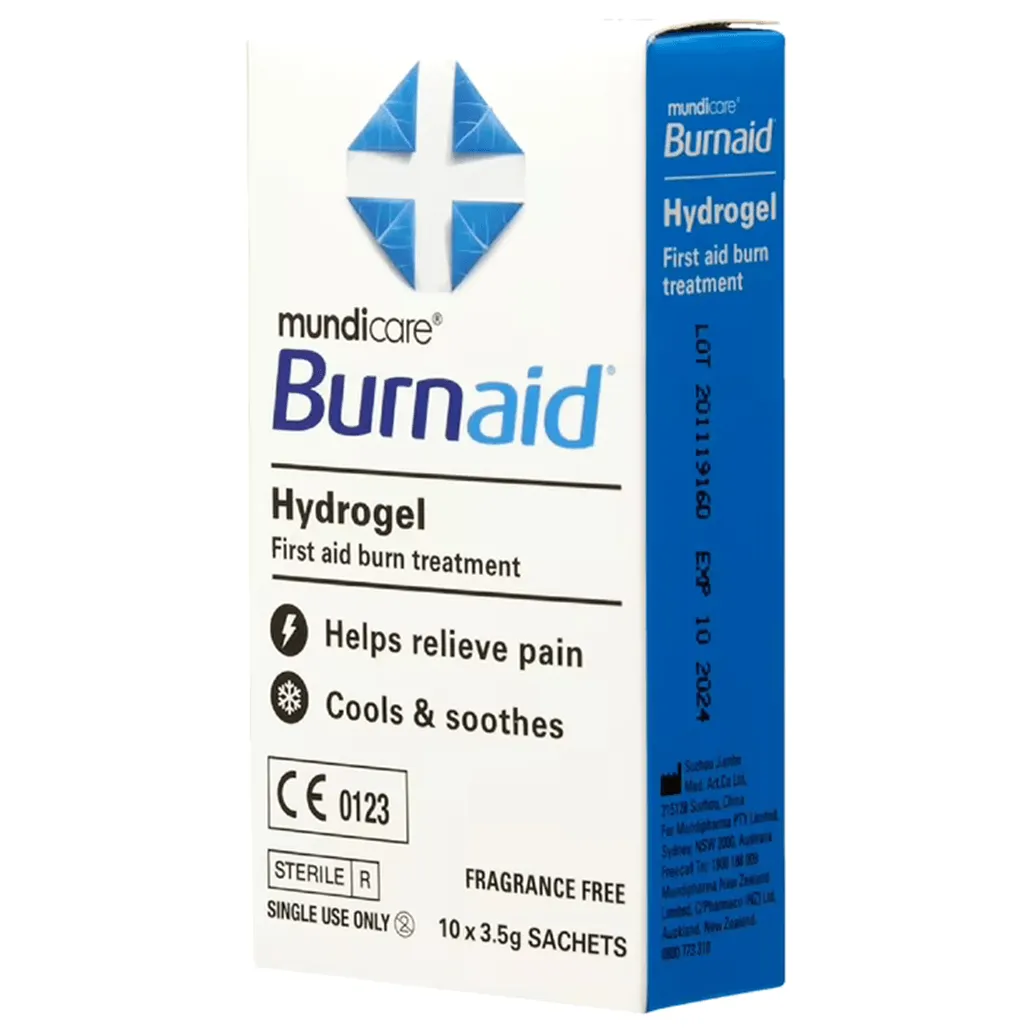 Mundicare Burnaid Gel Sachets 3.5G Box 10 Hydrogel