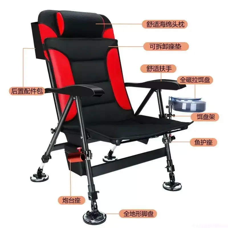 New European Fishing Chair 낚시의자 Folding Portable Wild Fishing Chair Multifunctional Fishing Stools Seat стул для рыбалки