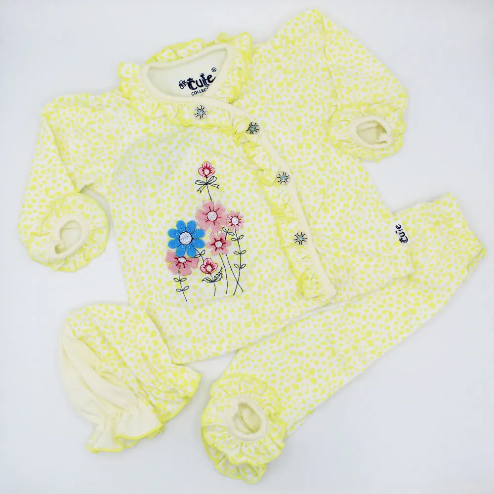 Newborn 3 Pcs Flowers Printed Suit for 0-3 Months