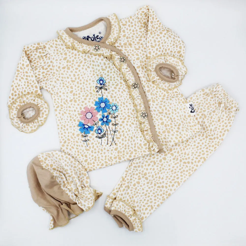 Newborn 3 Pcs Flowers Printed Suit for 0-3 Months