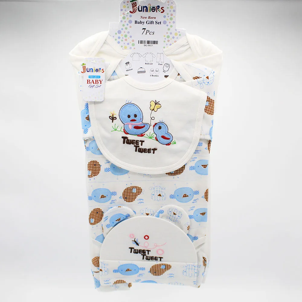 Newborn Baby 7 Pcs 3D Chick Tweet Soft Cotton Summer Starter Set for 0-6 Months
