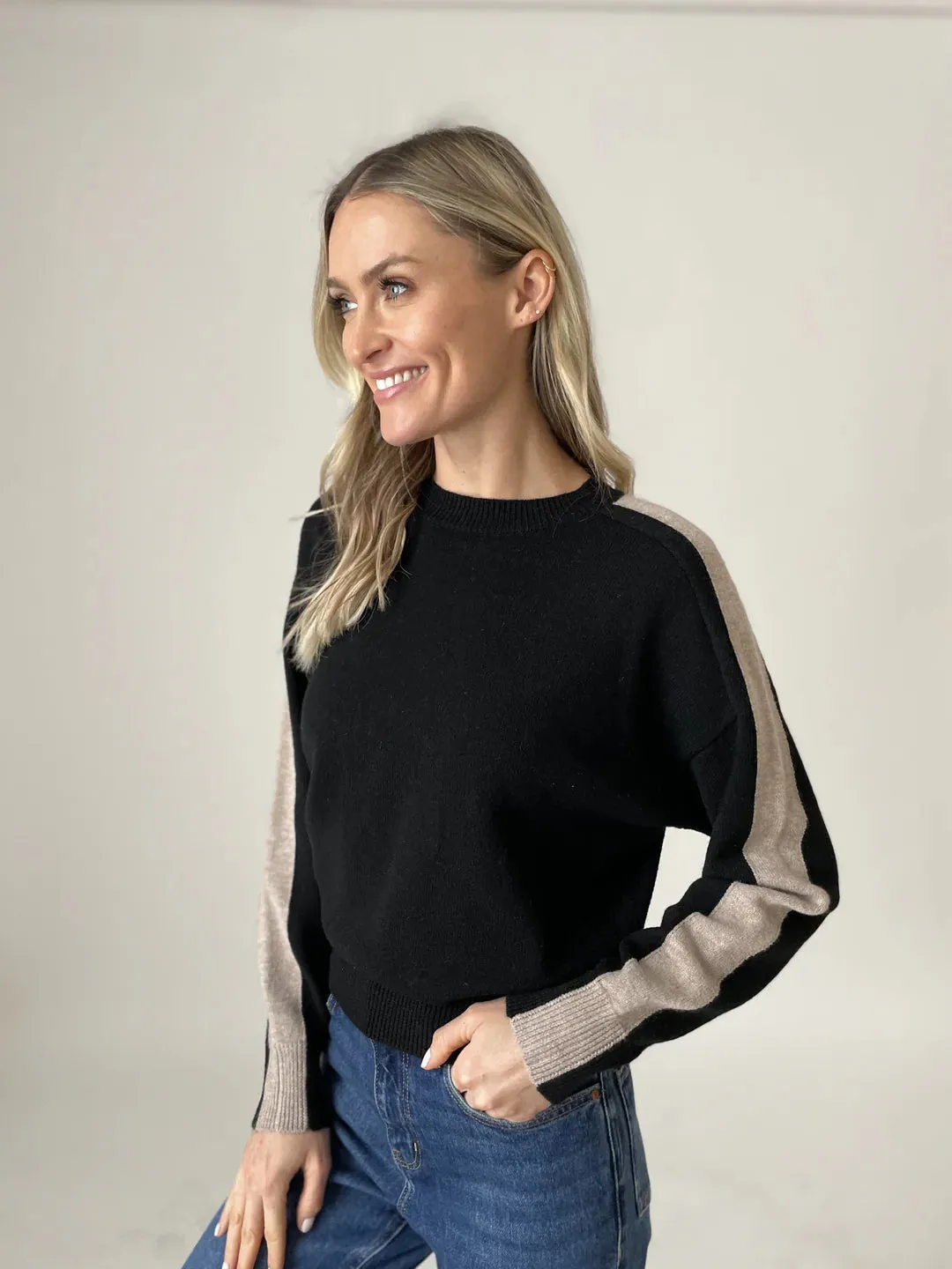 Nicole Stripe Sleeve Sweater