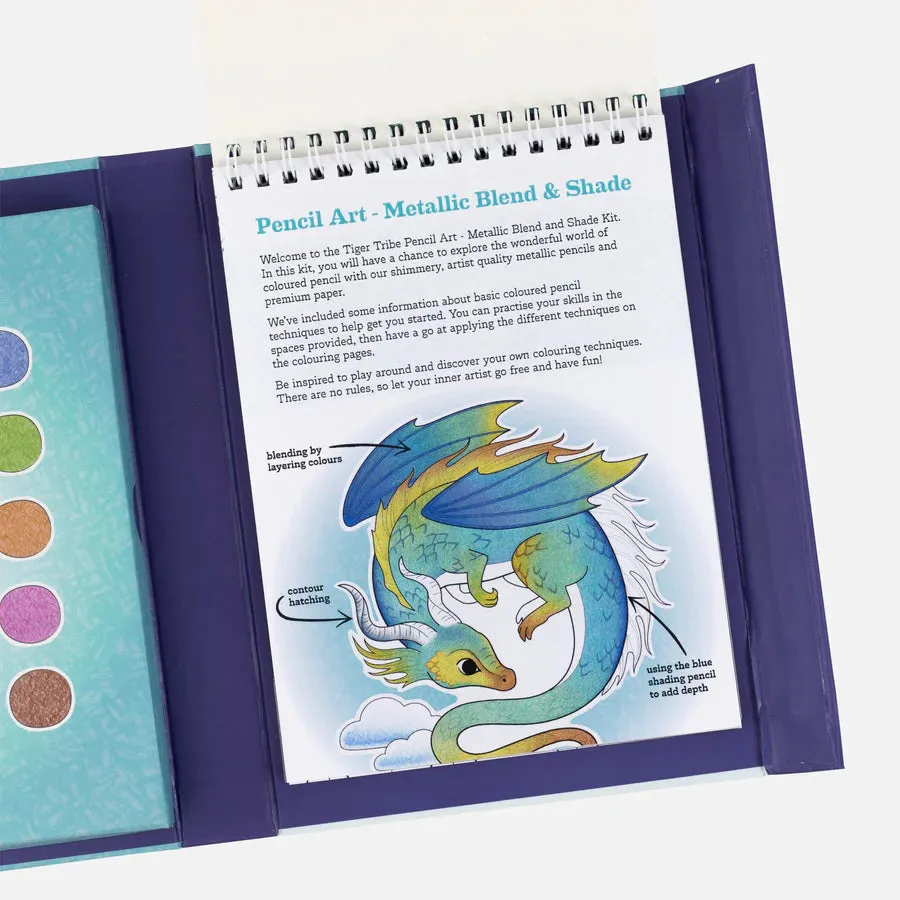 Pencil Art- Metallic Blend & Shade Kids Activity Set