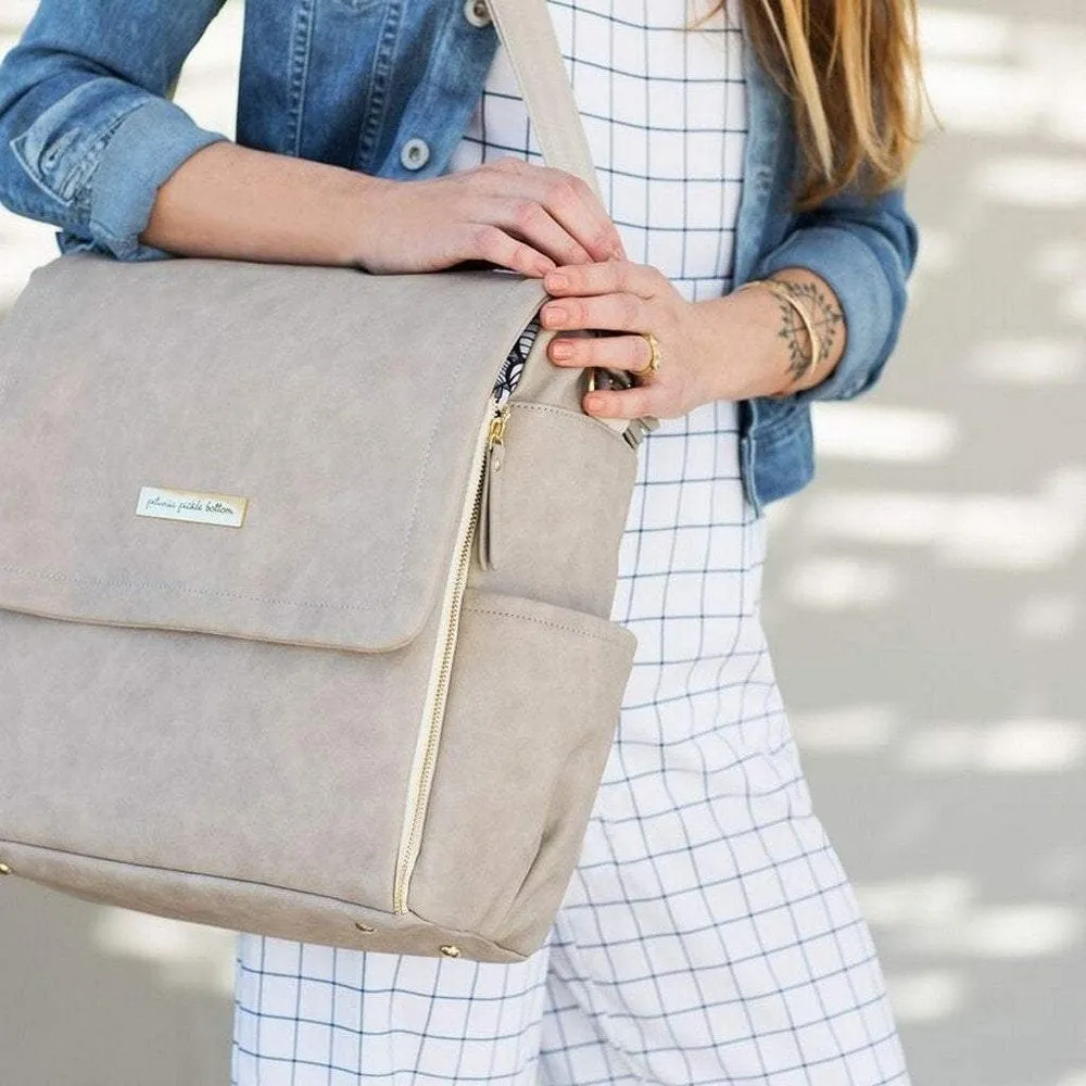 Petunia Pickle Bottom Boxy Backpack Diaper Bag Grey Matte Leatherette