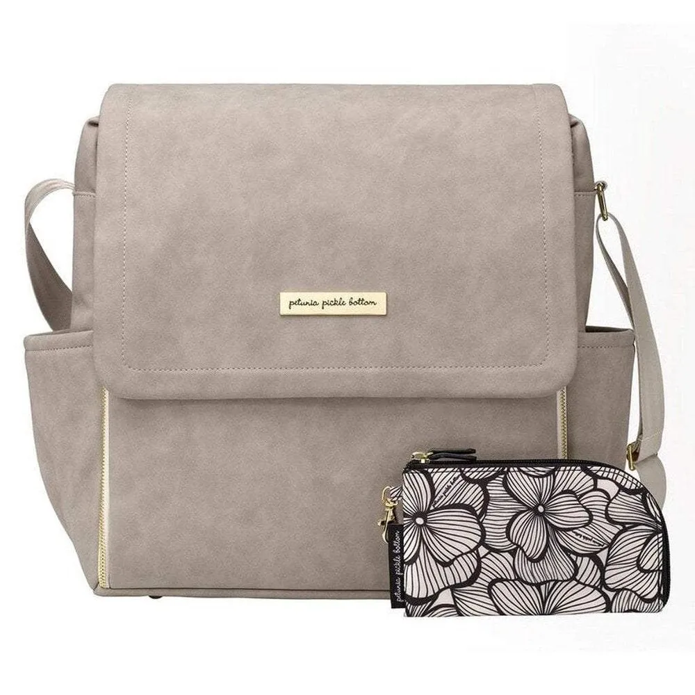 Petunia Pickle Bottom Boxy Backpack Diaper Bag Grey Matte Leatherette