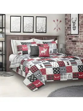 Plaid Patchwork Quilt Set