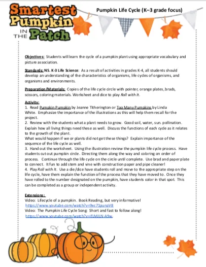 Pumpkin Curriculum Materials