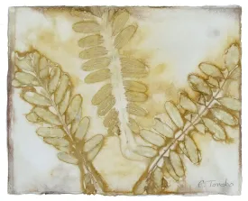 "False Indigo," original botanical leaf print, 8" x 10"