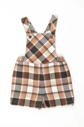 "Griffin" Rust Tartan Dungarees