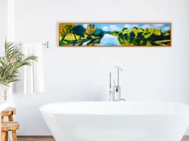 "Tranquil Lake" Natural Wood Floating Frame (60 x 13)