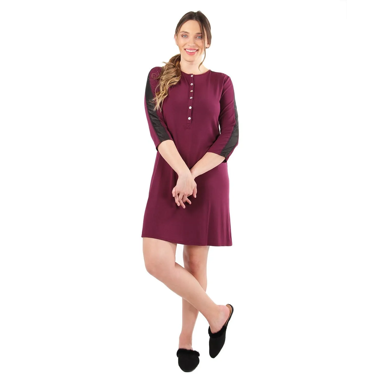 SATIN TRIM NIGHTSHIRT CNS04631