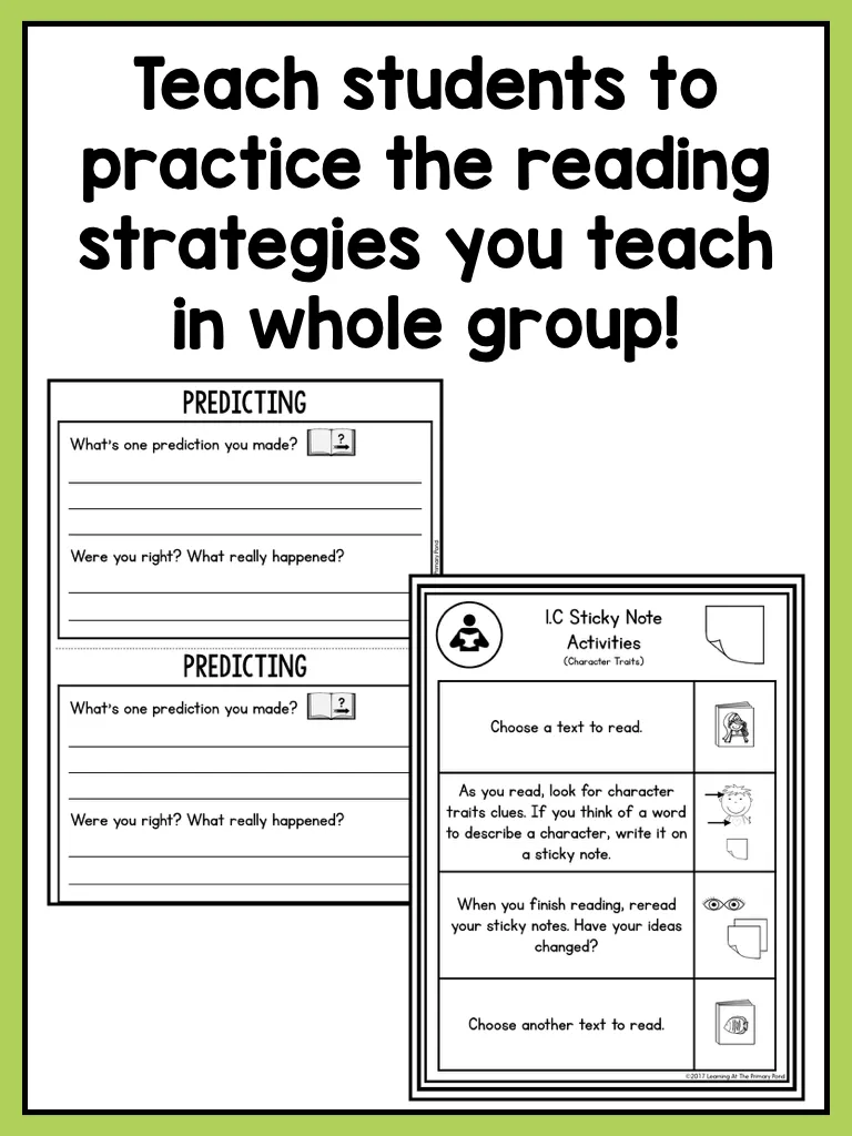 Second Grade Independent Reading Center Supplementary Materials