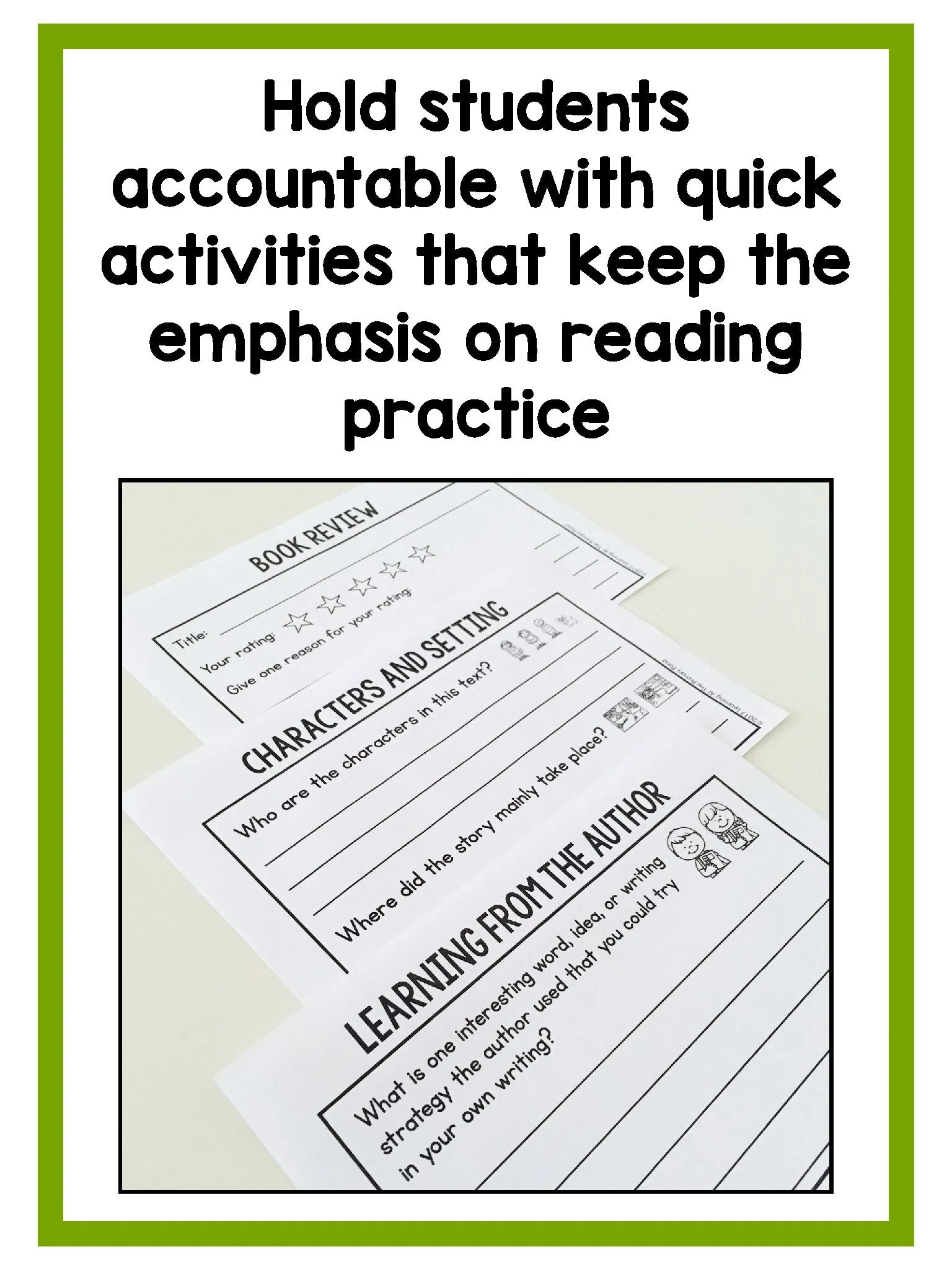 Second Grade Independent Reading Center Supplementary Materials