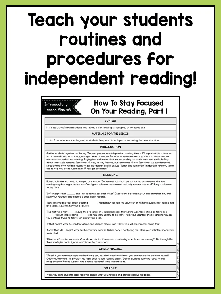 Second Grade Independent Reading Center Supplementary Materials