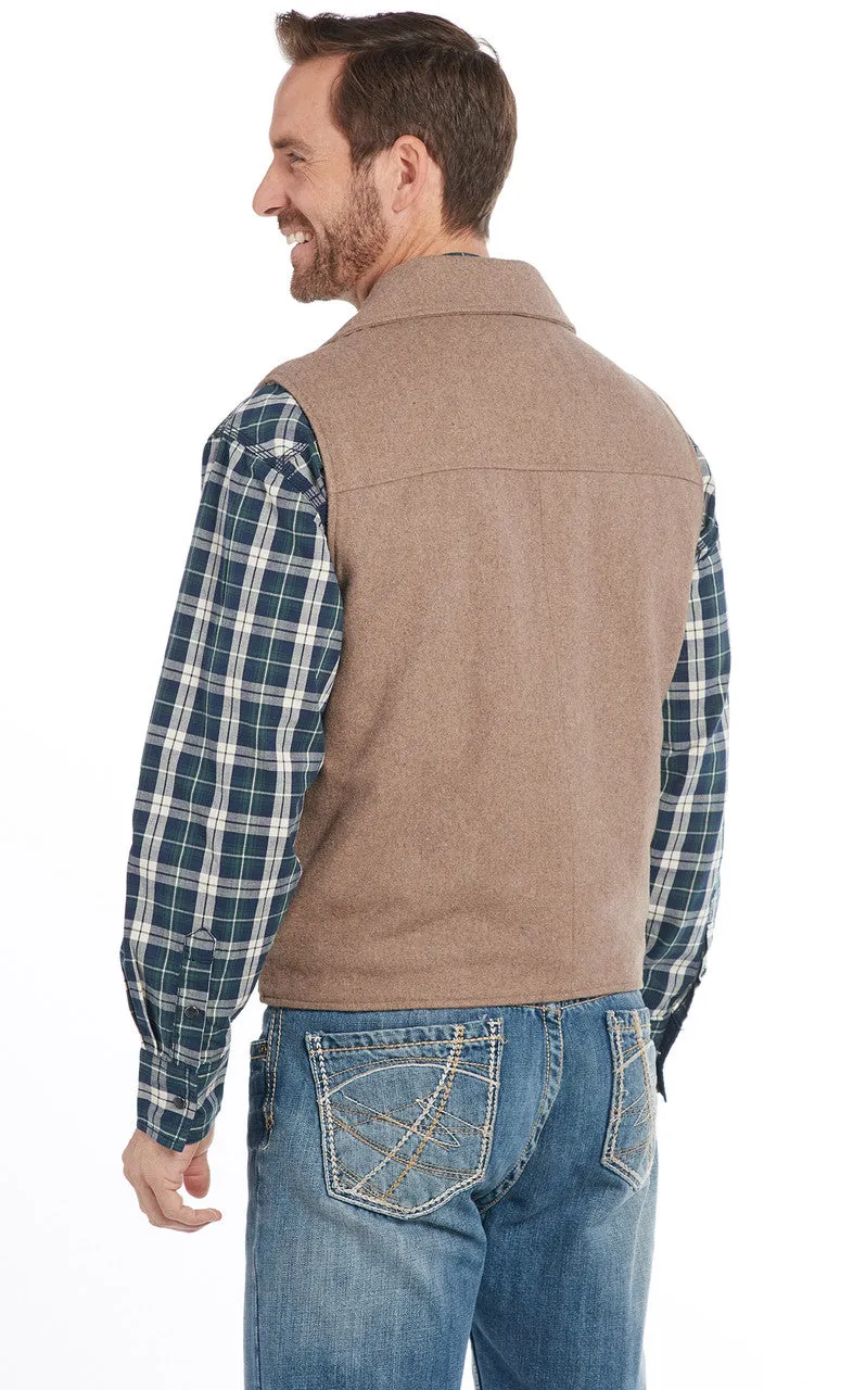 SIDRAN MENS WOOL MELTON SNAP FRONT COLLARED VEST WITH CONCEALED CARRY POCKET STYLE CR39066-F23-18