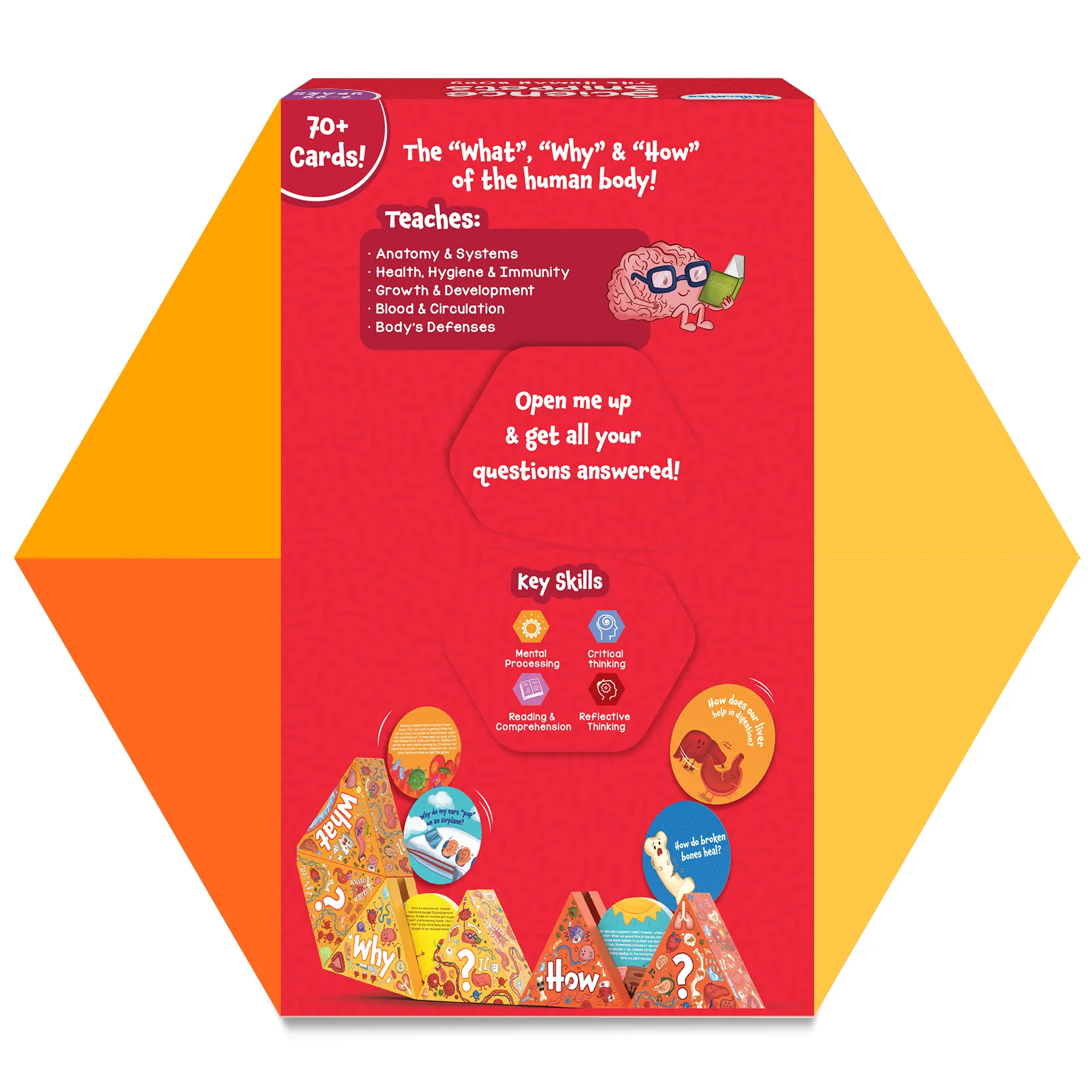 Skillmatics Science Snippets Kit - The Human Body, STEM Learning Resource & Educational Toys for Boys & Girls, 70  Double-Sided Interactive Cards, Gifts for Ages 7, 8, 9 & Up