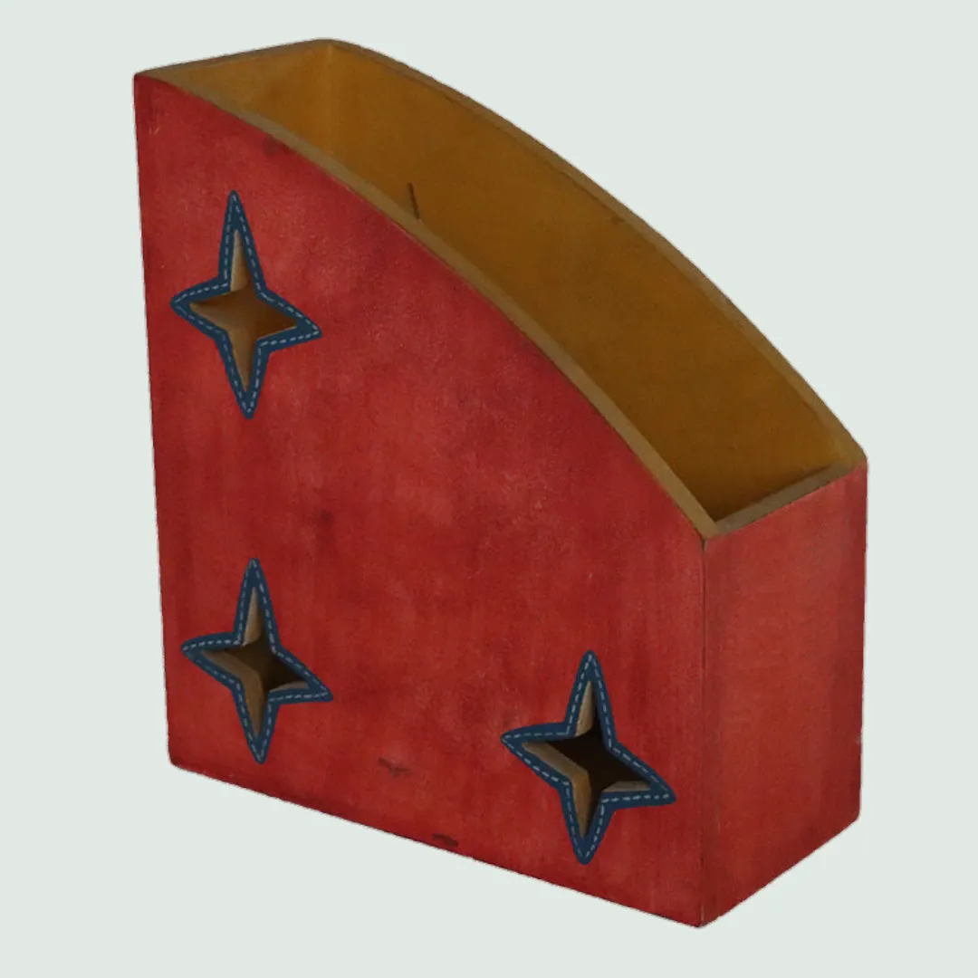 Starry Red Magazine Holder/Rack  | Home Decor