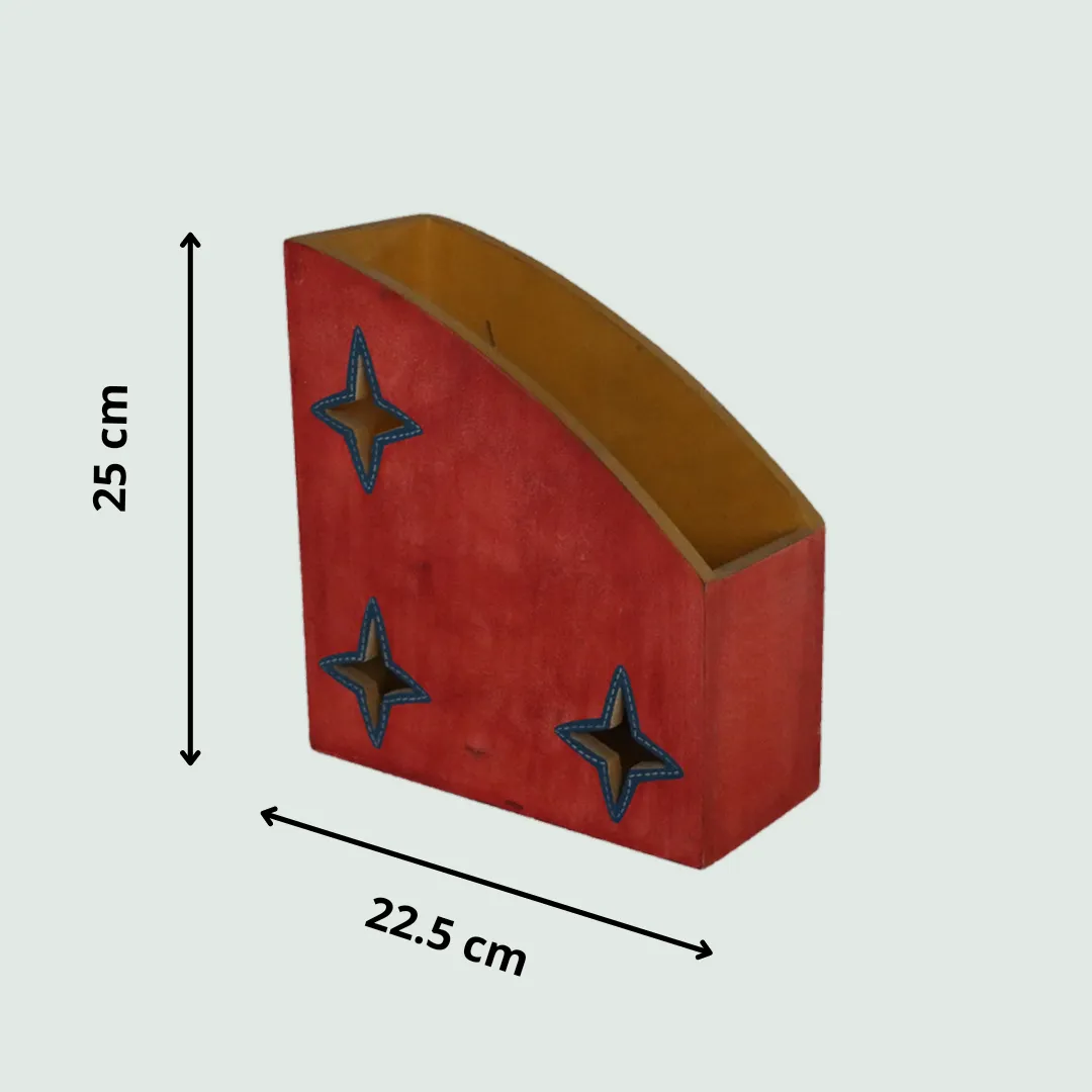 Starry Red Magazine Holder/Rack  | Home Decor