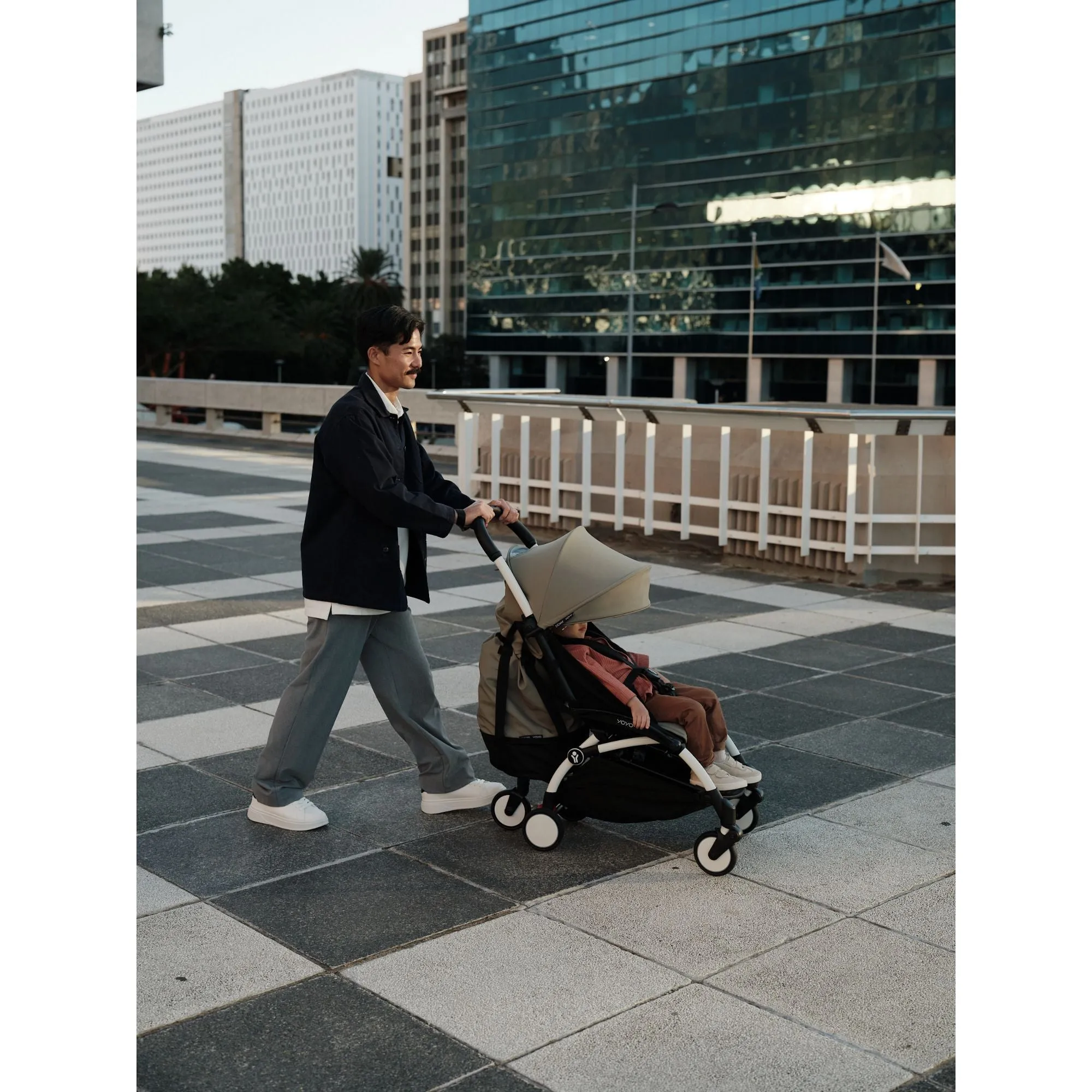 Stokke YOYO³ 6  Baby Stroller Set - White Frame with Air France Blue 6  Color Pack