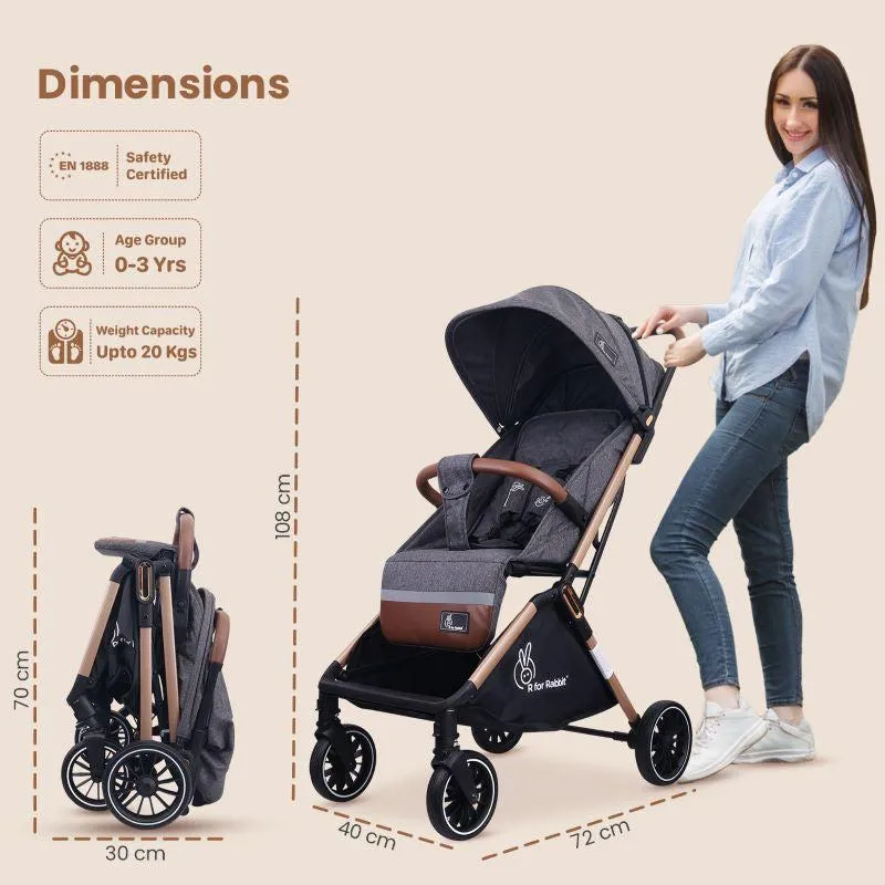 Street Smart Auto Fold Stroller for Kids, Safety Certified, Travel Friendly, Breathable Mesh, 360-degree rotation, 0-3 Yrs