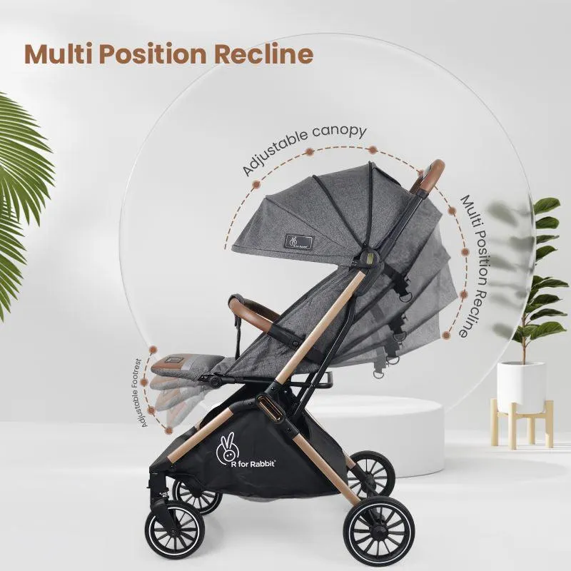 Street Smart Auto Fold Stroller for Kids, Safety Certified, Travel Friendly, Breathable Mesh, 360-degree rotation, 0-3 Yrs