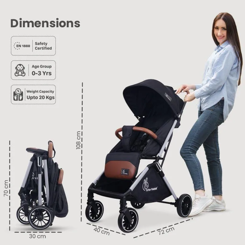 Street Smart Auto Fold Stroller for Kids, Safety Certified, Travel Friendly, Breathable Mesh, 360-degree rotation, 0-3 Yrs