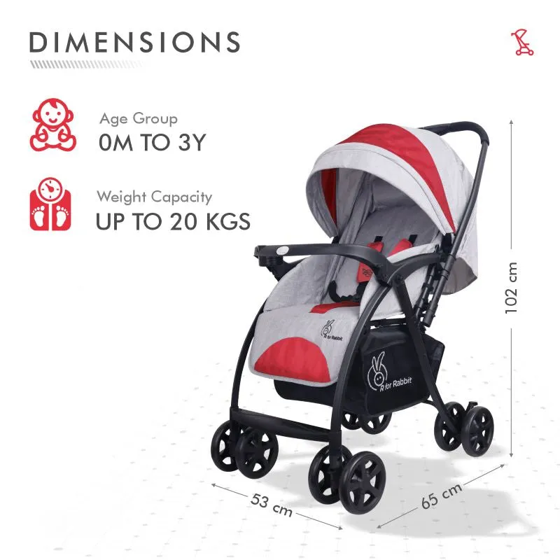 Sugar Pop Stroller - 3 Position Seat Recline, Easy One Hand Fold, Reversible Handle, UV Resistant Sun Canopy