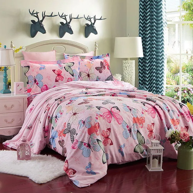 Summer Bedding set imitated Silk bed linens 4pcs luxurious bedclothes Green sheet pillowcase & duvet cover adult bed set queen