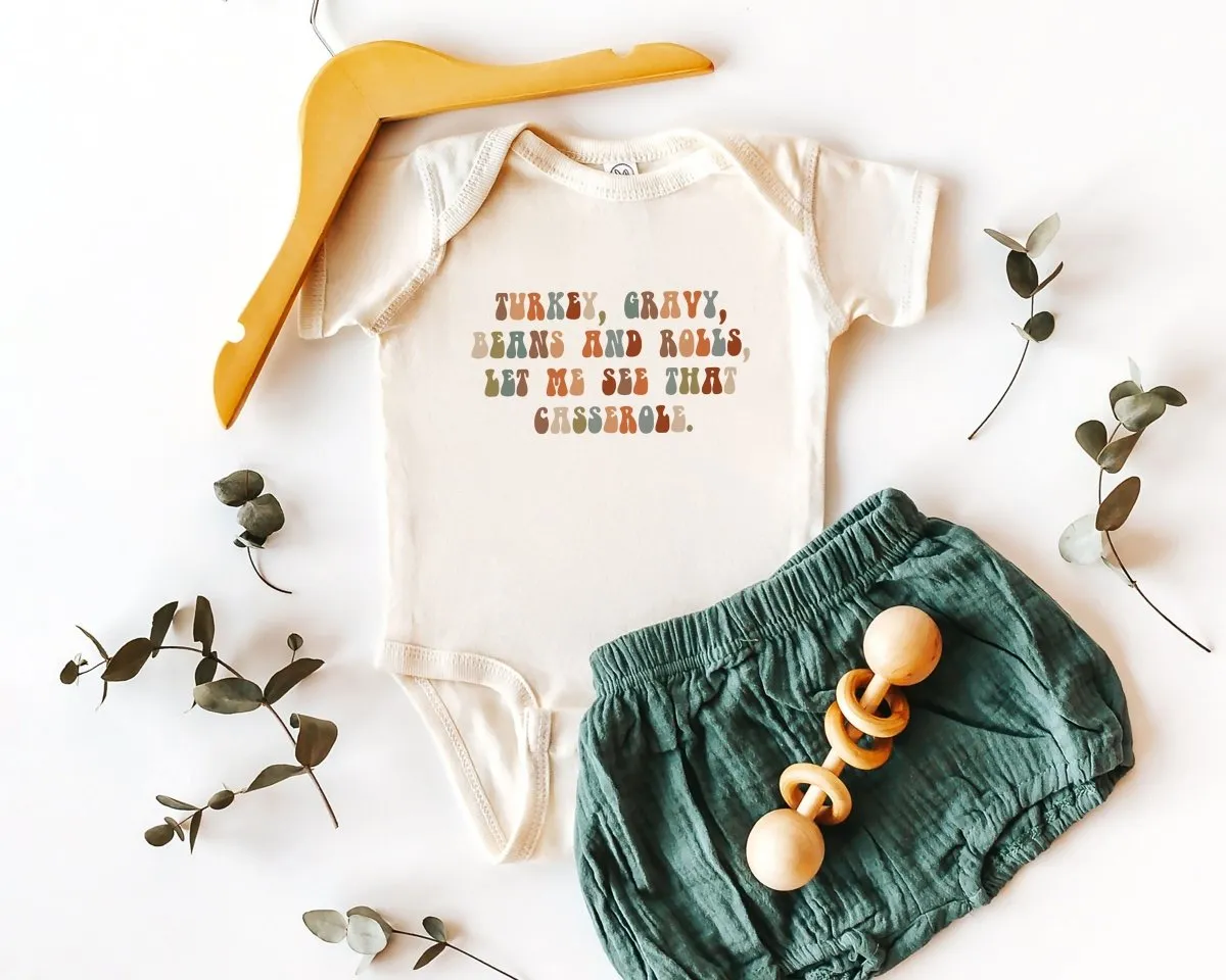 Thanksgiving Onesie - Funny Retro Bodysuit - Autumn Natural Baby Onesie