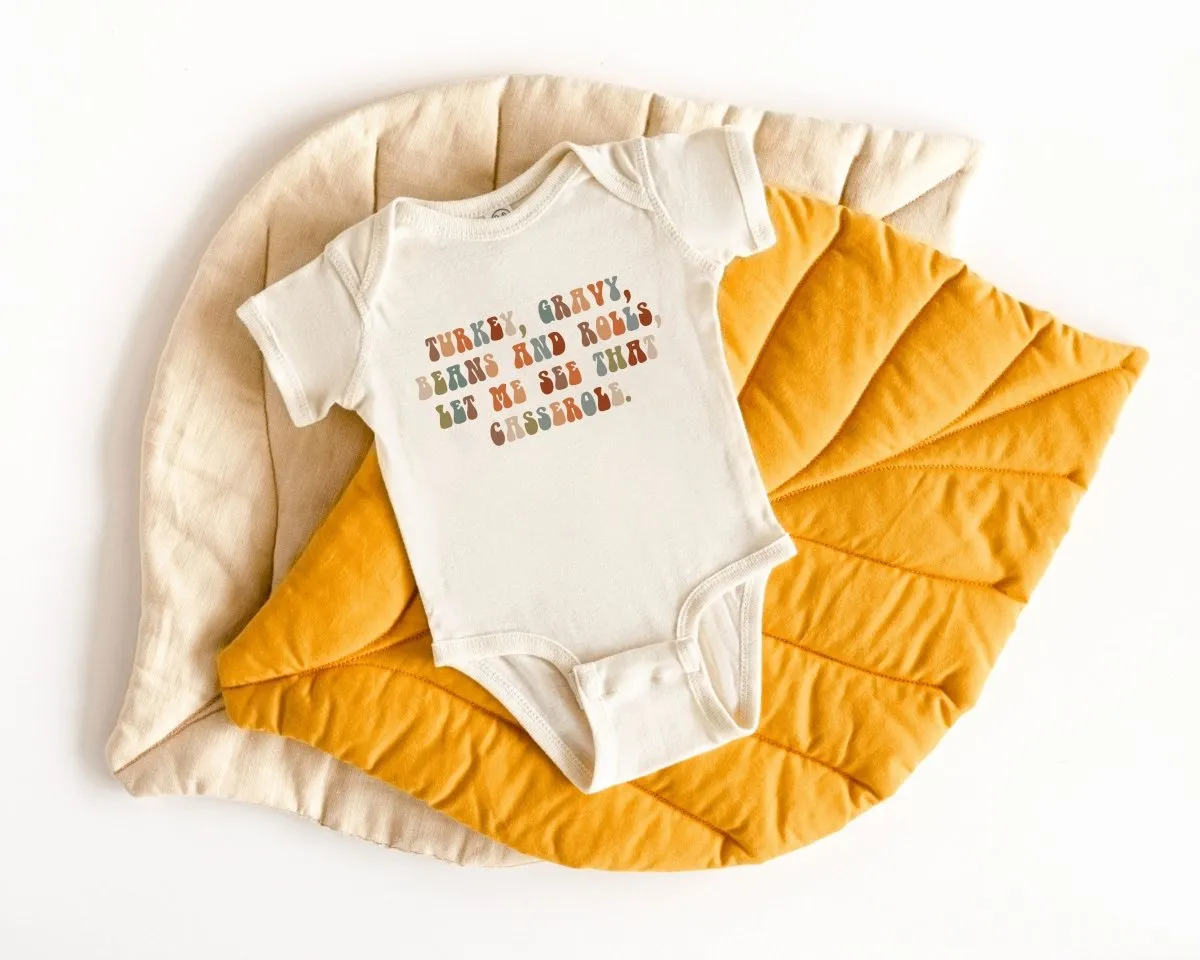 Thanksgiving Onesie - Funny Retro Bodysuit - Autumn Natural Baby Onesie