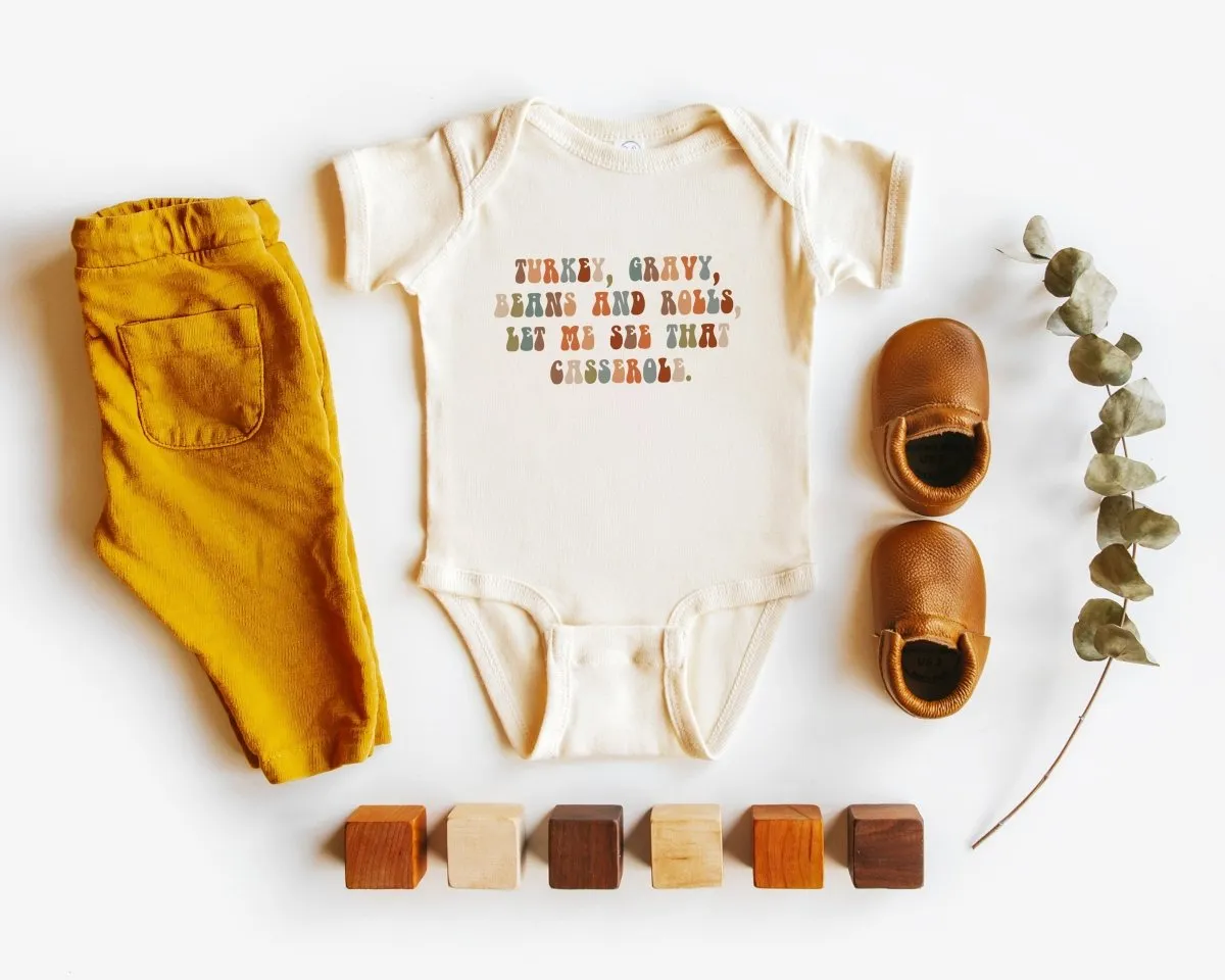 Thanksgiving Onesie - Funny Retro Bodysuit - Autumn Natural Baby Onesie