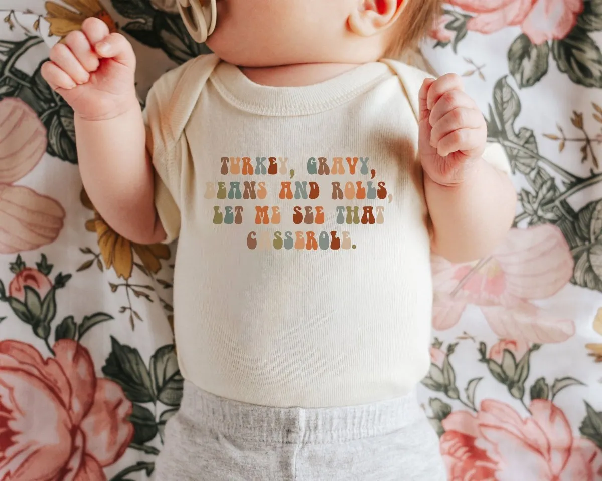 Thanksgiving Onesie - Funny Retro Bodysuit - Autumn Natural Baby Onesie