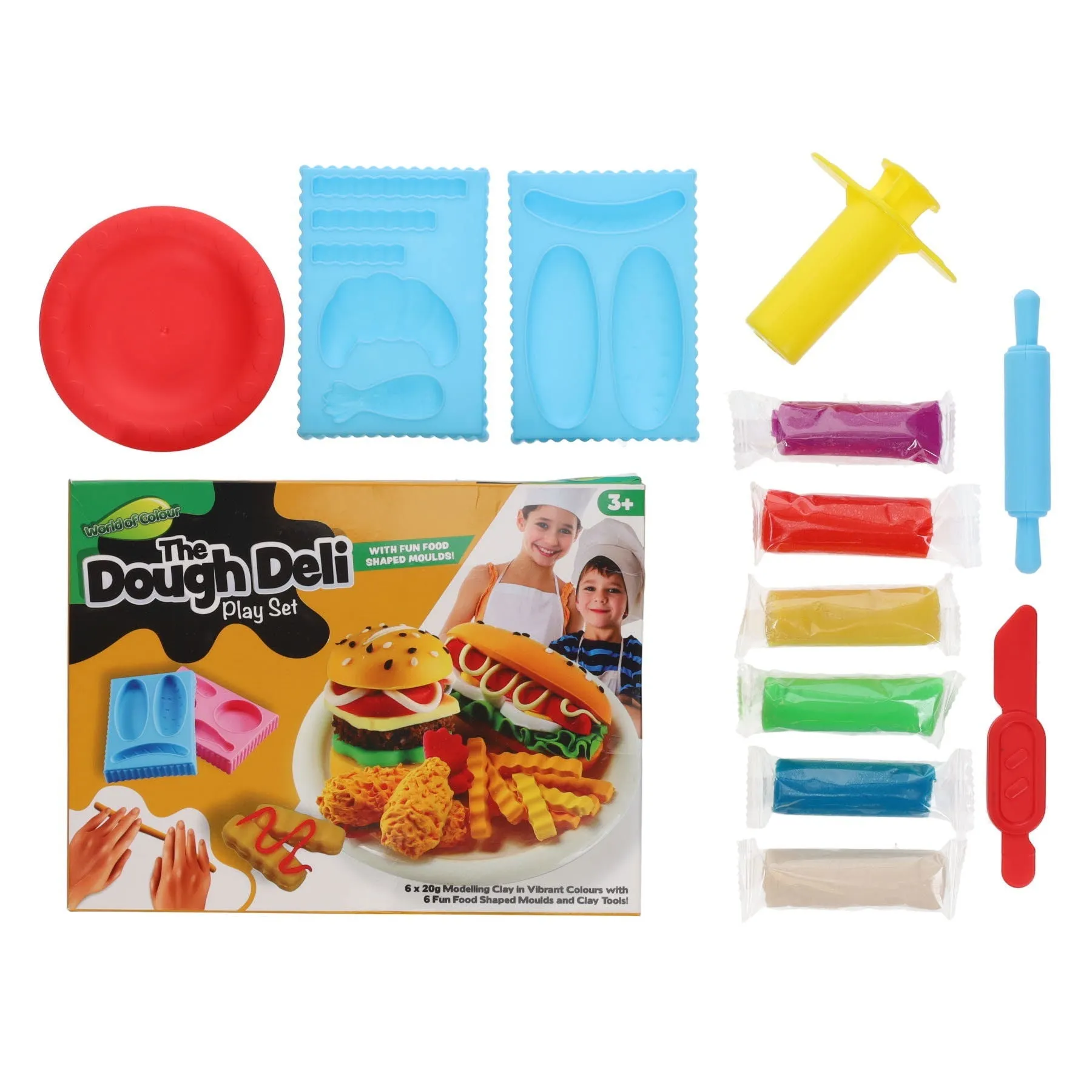 The Dough Deli Play Set - 6 x 20g Play Dough and Accessories