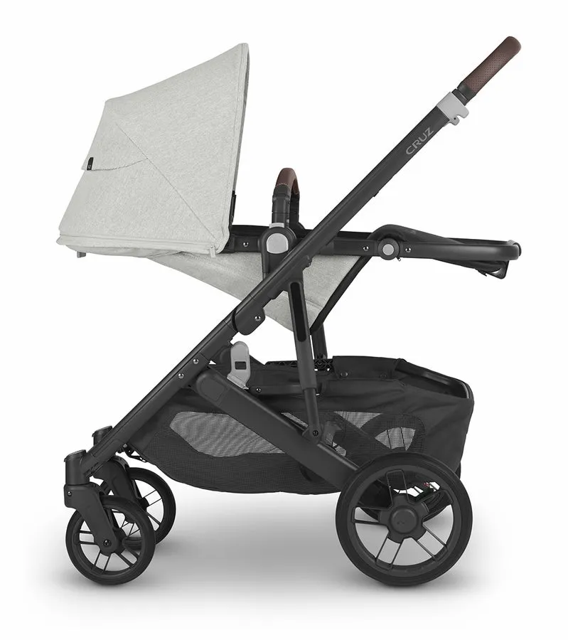 UPPAbaby Cruz V2 Stroller - Anthony (White and Grey Chenille / Carbon / Chestnut Leather)