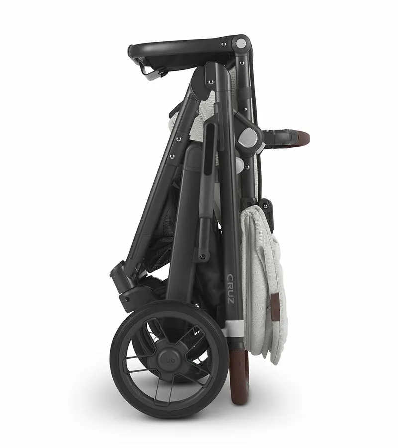 UPPAbaby Cruz V2 Stroller - Anthony (White and Grey Chenille / Carbon / Chestnut Leather)