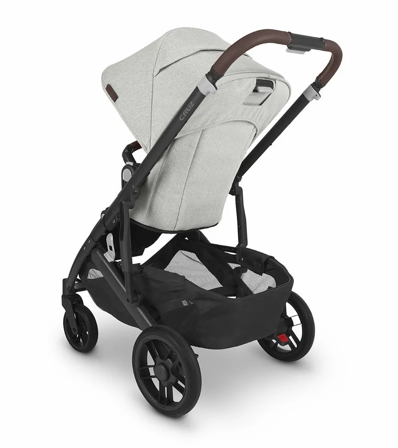 UPPAbaby Cruz V2 Stroller - Anthony (White and Grey Chenille / Carbon / Chestnut Leather)