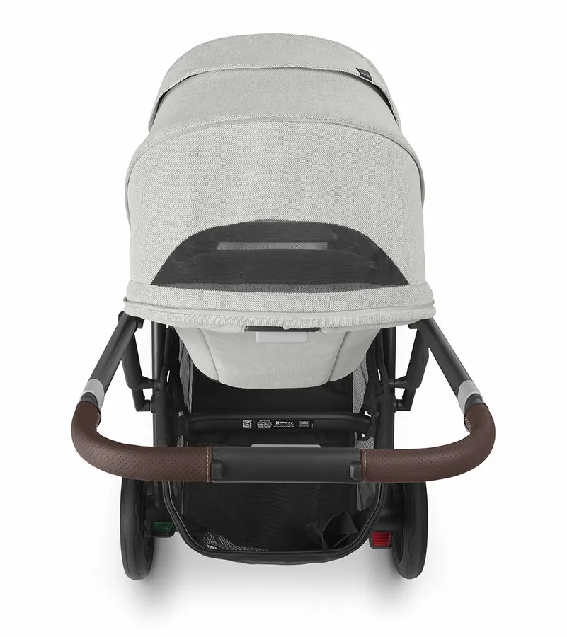 UPPAbaby Cruz V2 Stroller - Anthony (White and Grey Chenille / Carbon / Chestnut Leather)