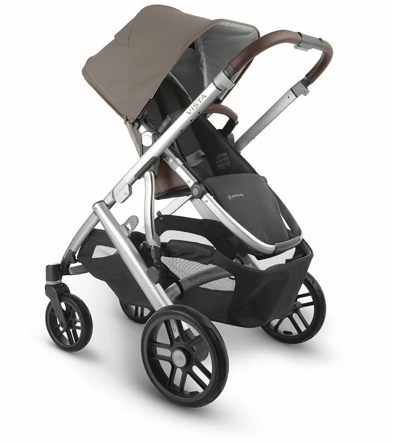 UPPAbaby Vista V2 Stroller, Theo (Dark Taupe / Silver / Chestnut Leather)