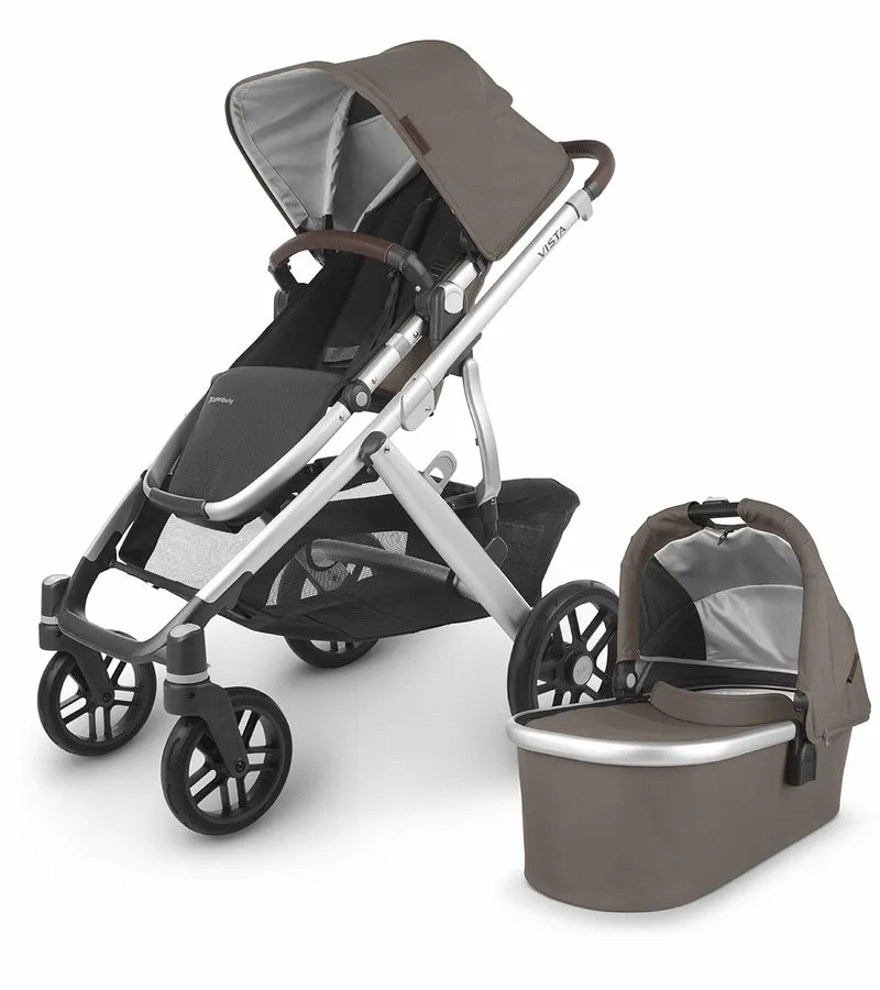 UPPAbaby Vista V2 Stroller, Theo (Dark Taupe / Silver / Chestnut Leather)