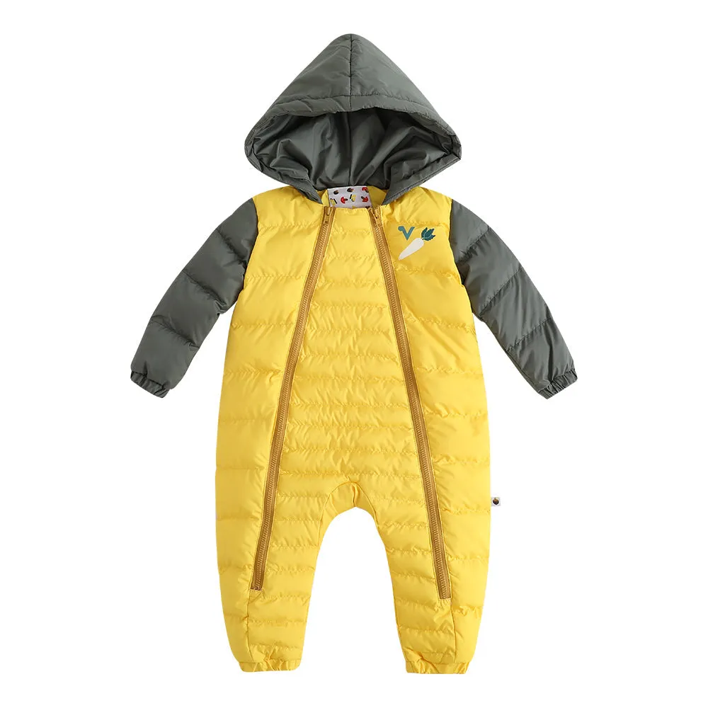 Vauva FW23 - Baby Boys Carrot Pattern Long Sleeve Padded Romper