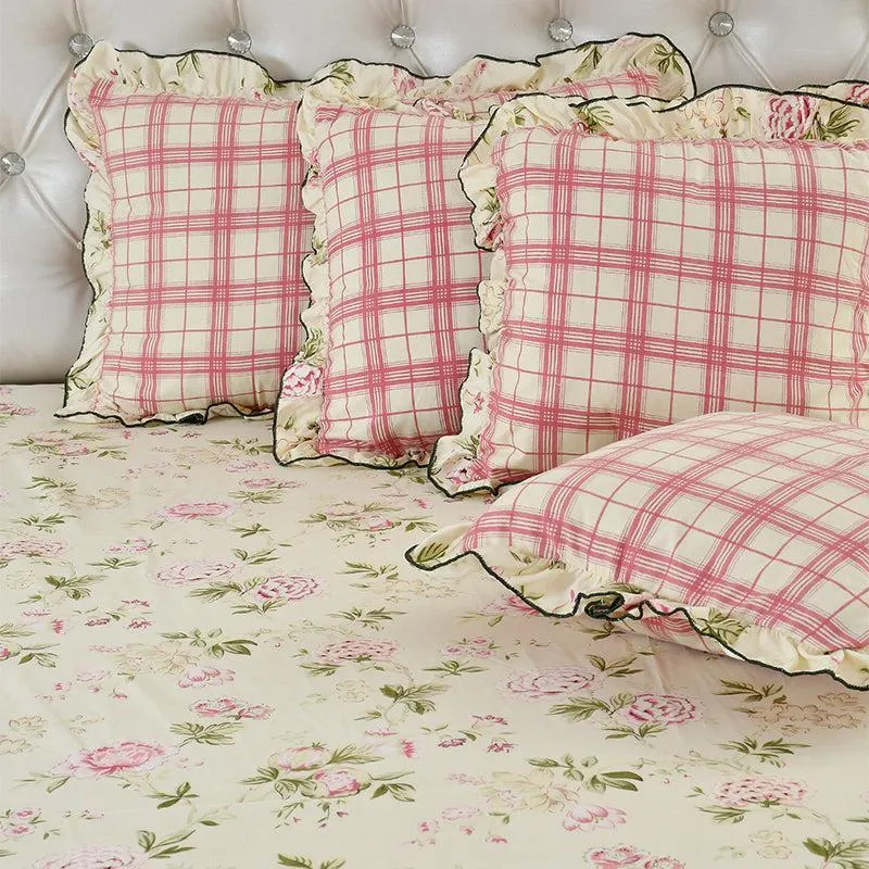 Viaro Frilled Floral Bedding Set - Five Piece Set