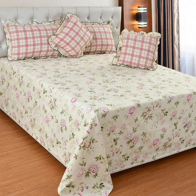 Viaro Frilled Floral Bedding Set - Five Piece Set