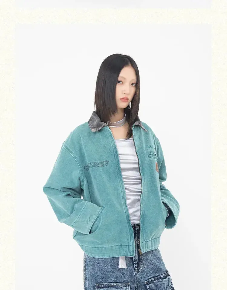 Vintage Washed Workwear Cargo Cargo Jacket