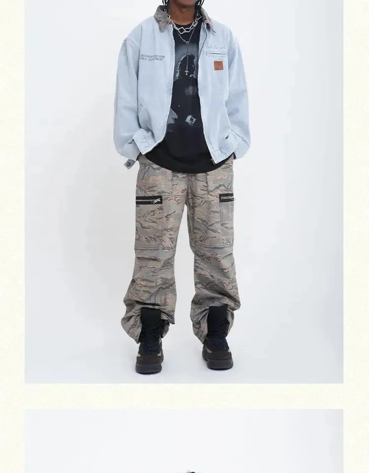 Vintage Washed Workwear Cargo Cargo Jacket