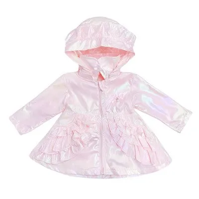 Wee Me Baby Girls Pink Iridescent Frilly Summer Jacket