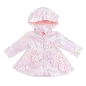 Wee Me Baby Girls Pink Iridescent Frilly Summer Jacket